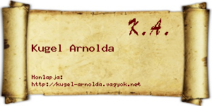 Kugel Arnolda névjegykártya